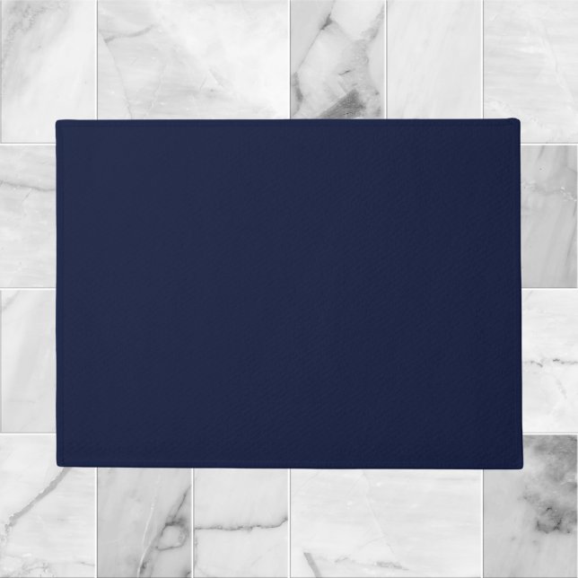Mitternacht Navy Blue Solid Color Fußmatte (Von Creator hochgeladen)