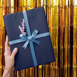 Mitternacht Navy Blue Solid Color Geschenkpapier