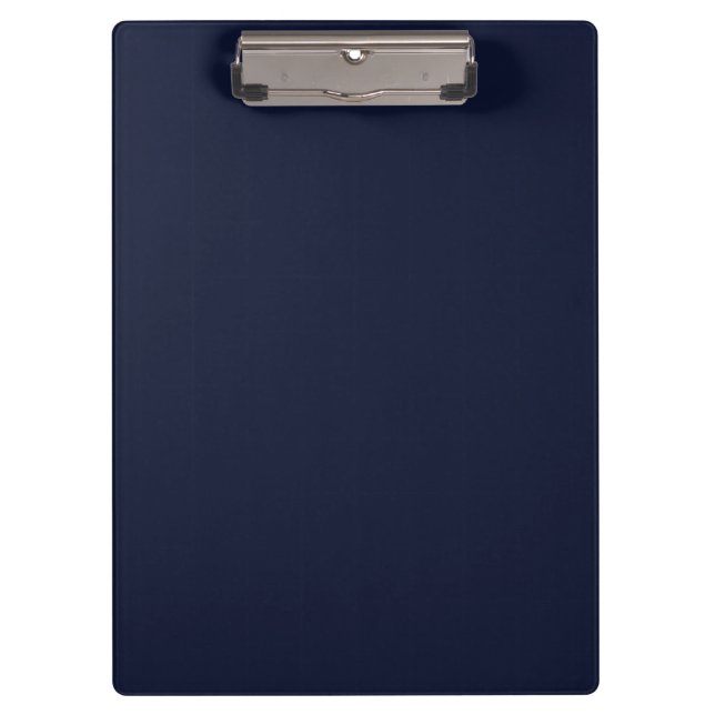 Mitternacht Navy Blue Solid Color Klemmbrett (Vorderseite)