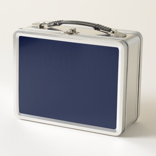 Mitternacht Navy Blue Solid Color Metall Brotdose (Vorderseite)