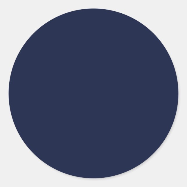 Mitternacht Navy Blue Solid Color Runder Aufkleber (Vorderseite)