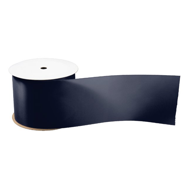 Mitternacht Navy Blue Solid Color Satinband (Spule)