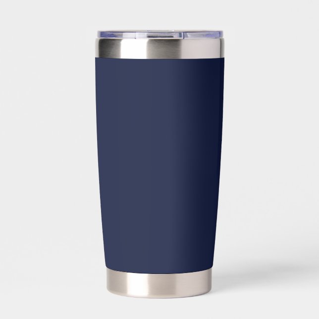 Mitternacht Navy Blue Solid Color Thermobecher (Vorderseite)