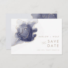 Mitternacht Navy Gold Elegante Moderne Save the Da Save The Date