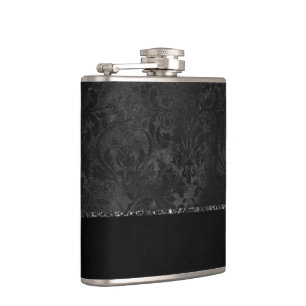 Mitternacht Onyx Romance Black Satiny Grunge Dam Flachmann