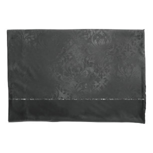 Mitternacht Onyx Romance   Black Satiny Grunge Dam Kissenbezug
