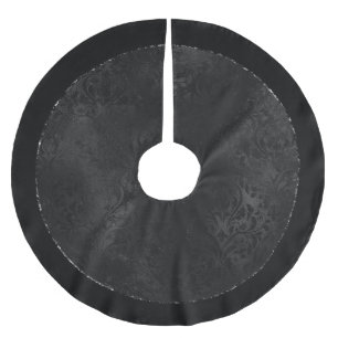 Mitternacht Onyx Romance   Black Satiny Grunge Dam Polyester Weihnachtsbaumdecke