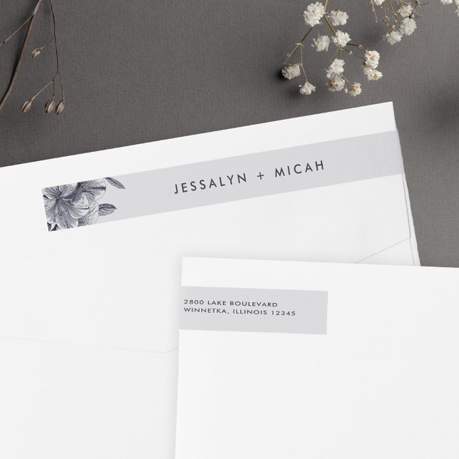 Mitternacht Orchid | Hochzeitsfeier Rücksendeadres (Von Creator hochgeladen)