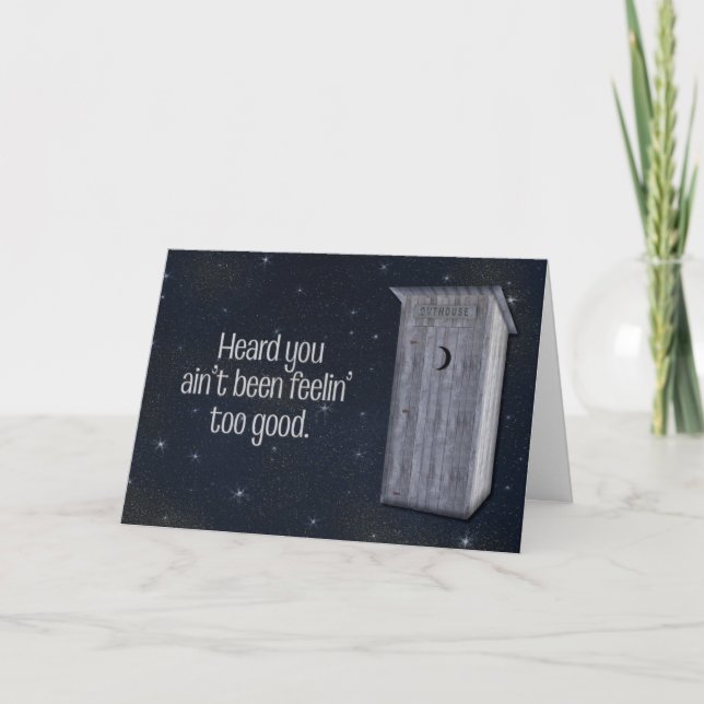 Mitternacht Outhouse Funny Get Well Karte (Vorderseite)