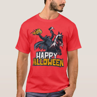 Mitternacht Pferde Pumpkin Head Rider Happy Hallow T-Shirt