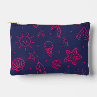 Mitternacht-Pink-Doodle-Muster Zubehörtasche