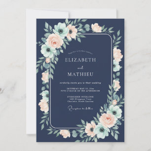 Mitternacht Powder Anemone Hochzeit Einladung