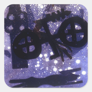 Mitternacht Quadratischer Aufkleber
