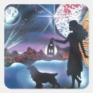 Mitternacht Quadratischer Aufkleber