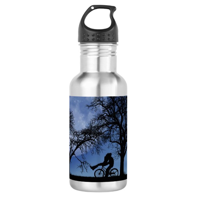 Mitternacht Radtour Edelstahlflasche (Vorderseite)
