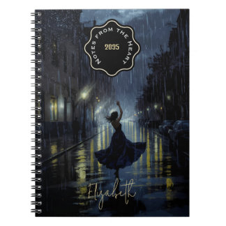 Mitternacht-Regen-Notebook Notizblock