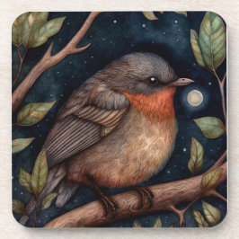 Mitternacht Robin Hard Plastic Untersetzer