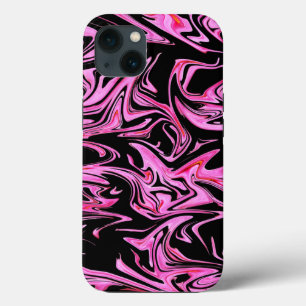 "Mitternacht Rose: Die rosa und schwarze Marmorfus Case-Mate iPhone Hülle