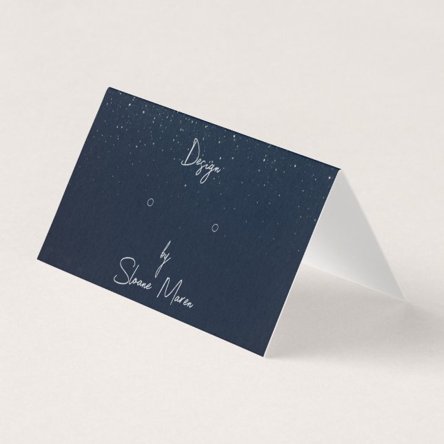 Mitternacht Shimmer Stud Fold Earring Display Card (Vorderseite)