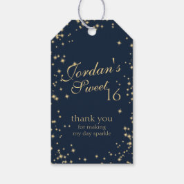 Mitternacht Sparkle Sweet 16 Geschenkanhänger