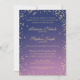 Mitternacht Sterne Twinkle Sky Wedding Einladung