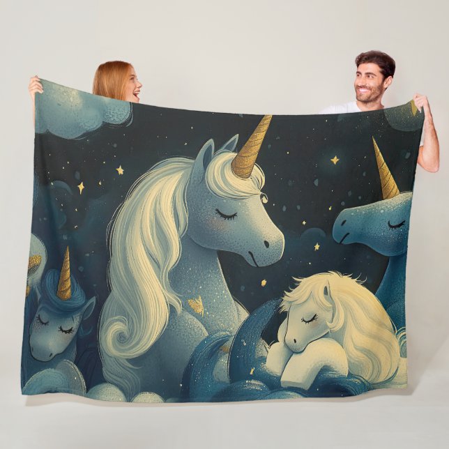 Mitternacht Unicorn Slumber Party Fleecedecke (Beispiel)