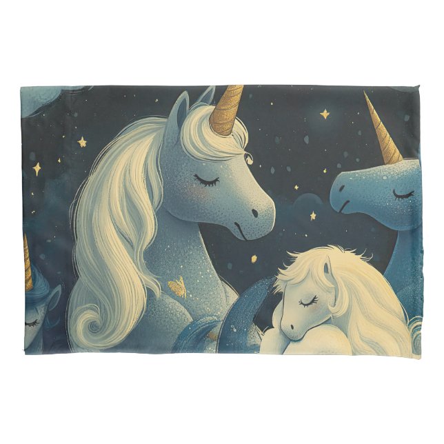 Mitternacht Unicorn Slumber Party Kissenbezug (Vorderseite)