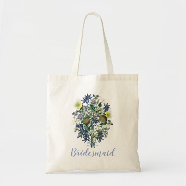 Mitternacht Vintage botanische Tasche (Vorne)