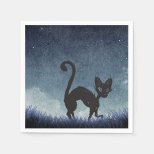 Mitternacht Whiskers & Moonlit Mischief Paper Napk Serviette
