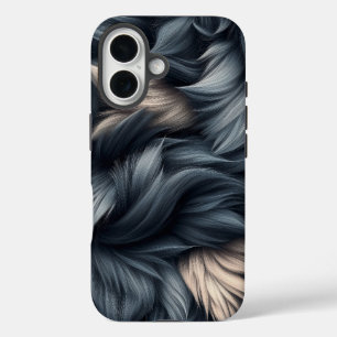 Mitternacht Wolf - Tief Silver Lila Pelz Handy Cas iPhone 16 Hülle