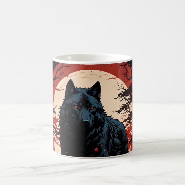 Mitternacht Wolfs Moon Kaffeetasse (Mittel)