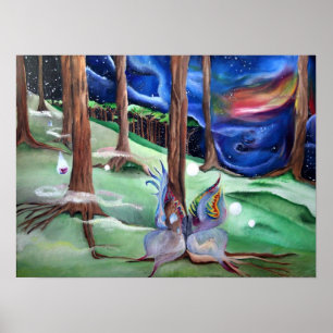 Mitternacht Woodland Fairy Poster