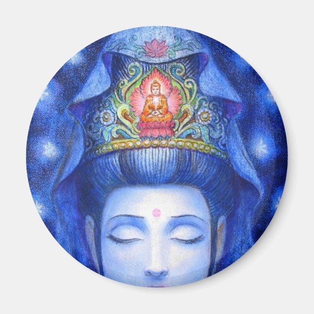 Mitternacht Zen Meditation Kuan Yin Magnet (Vorne)