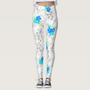 Mitternachtgarten Hawaiian Tropical Floral Leggings
