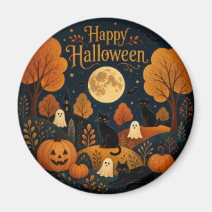 Mitternachtlich Halloween Schnurrhaare und Geister Magnet