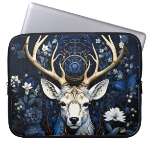 Mitternächtliche himmlische florale gotische Hirsc Laptopschutzhülle