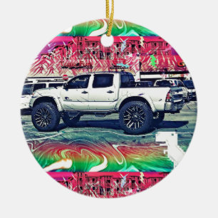 Mitternachtruckfahrzeug-Party Keramik Ornament