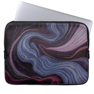 Mitternachts-Amethyst-Marmor-Wirbel Lila Blau Flui Laptopschutzhülle