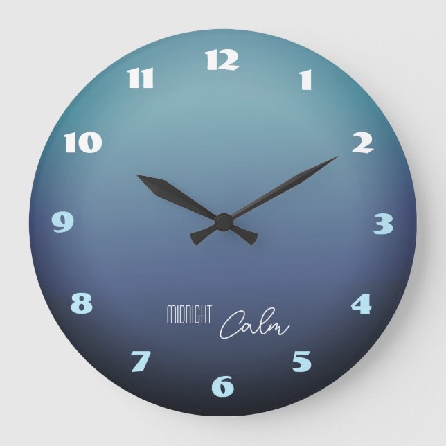 Mitternachts-Beruhigungsgradient Große Wanduhr (Vorderseite)
