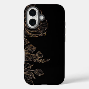 Mitternachts-Blüten-Eleganz iPhone 16 Hülle