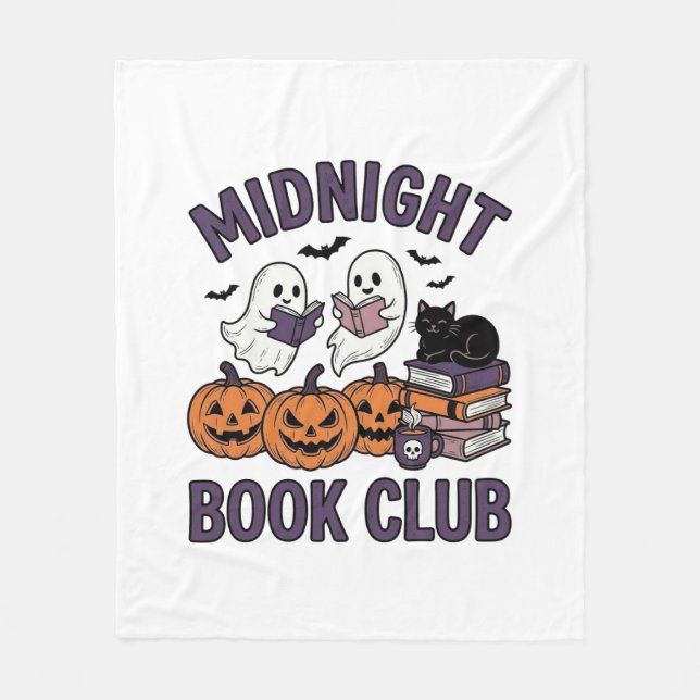 Mitternachts-Buchclub Halloween-Lesedesign_1 Fleecedecke (Vorderseite)