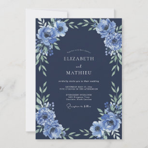Mitternachts-Dahlia-Hochzeit Einladung