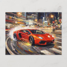 Mitternachts-Drift-Symphonie – Impasto-Ölgemälde # Postkarte