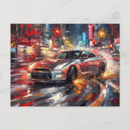 Mitternachts-Drift-Symphonie – Impasto-Ölgemälde # Postkarte