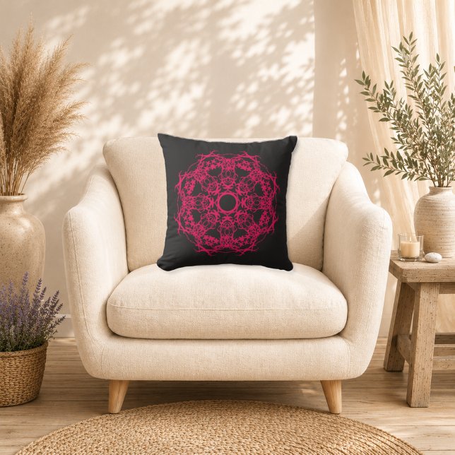 Mitternachts-Fuchsien-Mandala Kissen (Von Creator hochgeladen)