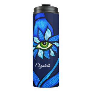 Mitternachts-Gothic-Eye-Flower - Dunkelblaue Botan Thermosbecher