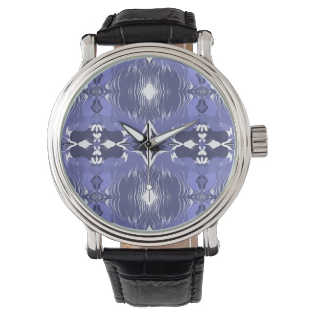 Mitternachts-Indigo-Kaleidoskop  Armbanduhr (Vorderseite)