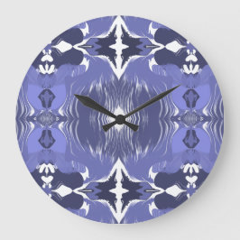 Mitternachts-Indigo-Kaleidoskop Große Wanduhr