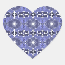 Mitternachts-Indigo-Kaleidoskop Herz-Aufkleber