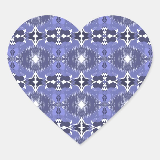 Mitternachts-Indigo-Kaleidoskop  Herz-Aufkleber (Vorderseite)